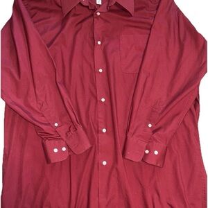 Covington Men’s Dress Shirt Size XL 17-17.5 32/33 Red C-2